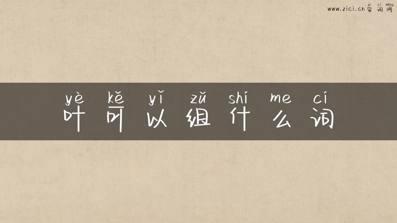 叶可以组什么词