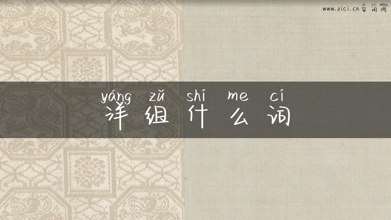 洋组什么词