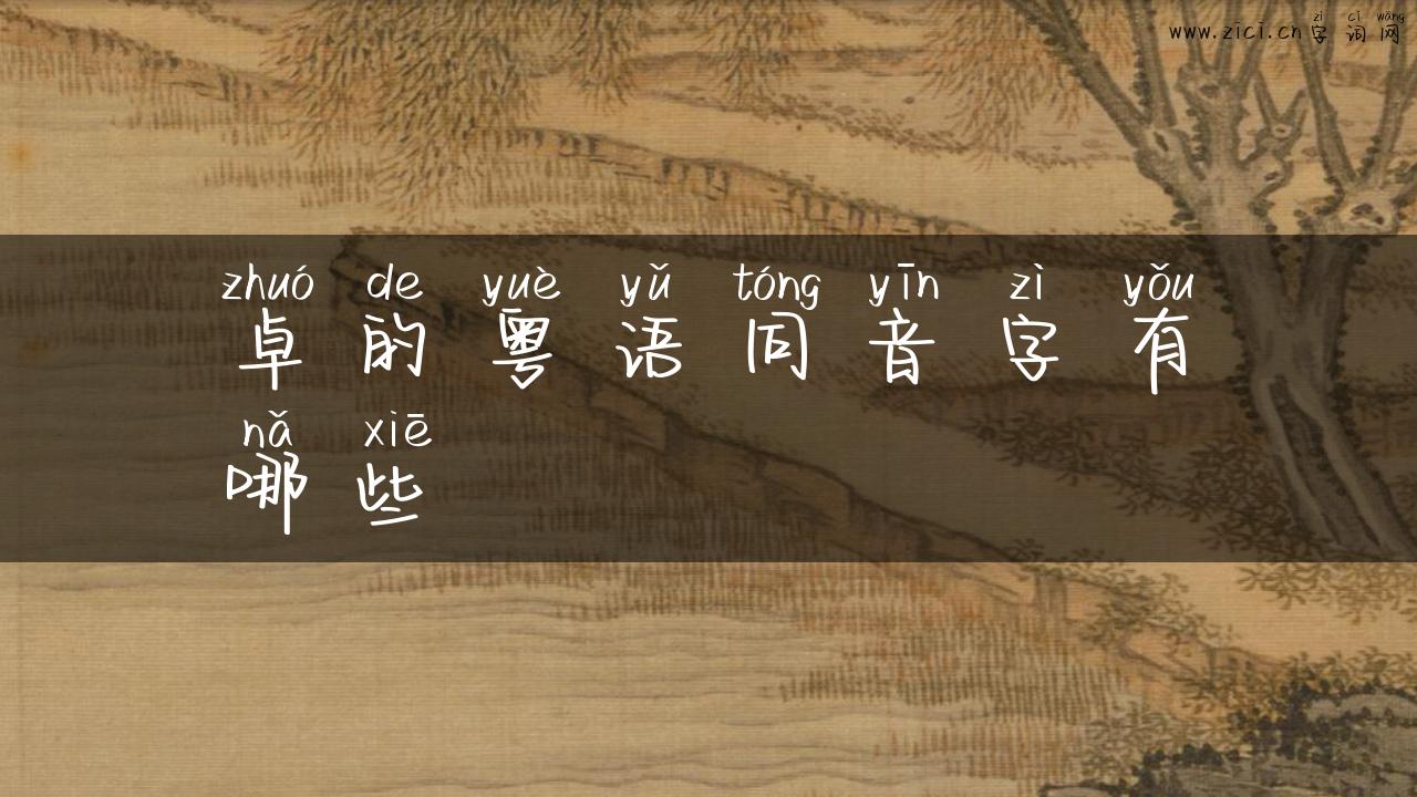 卓的粤语同音字有哪些