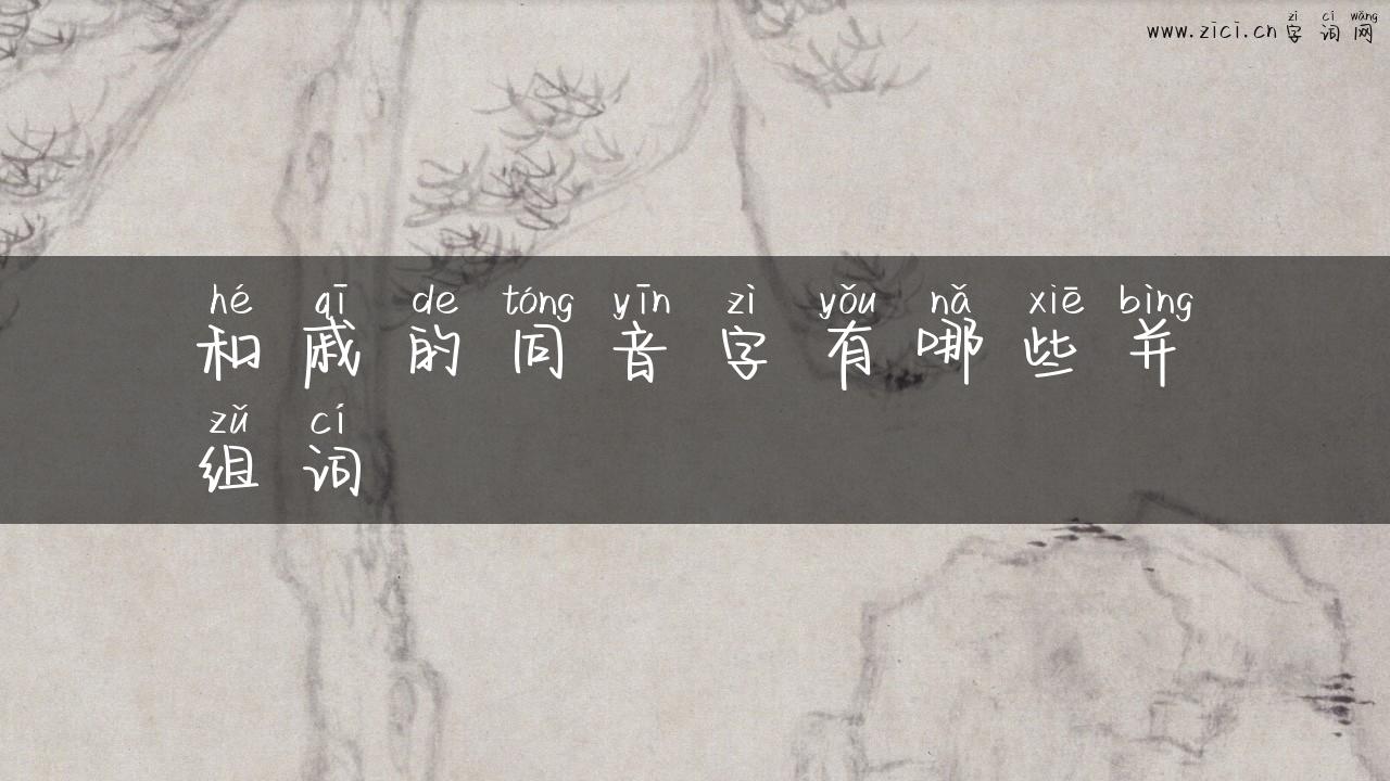 和戚的同音字有哪些并组词
