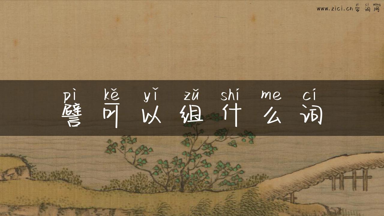譬可以组什么词