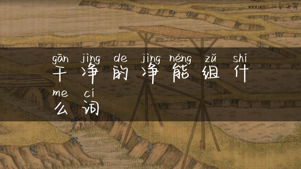 干净的净能组什么词