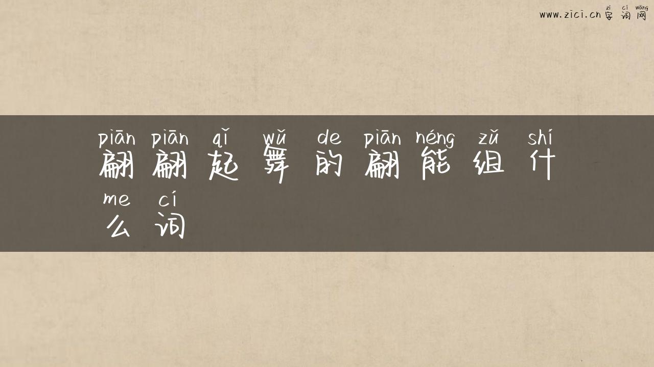 翩翩起舞的翩能组什么词