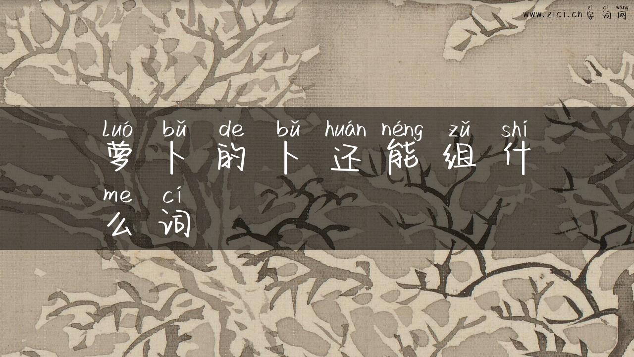 萝卜的卜还能组什么词