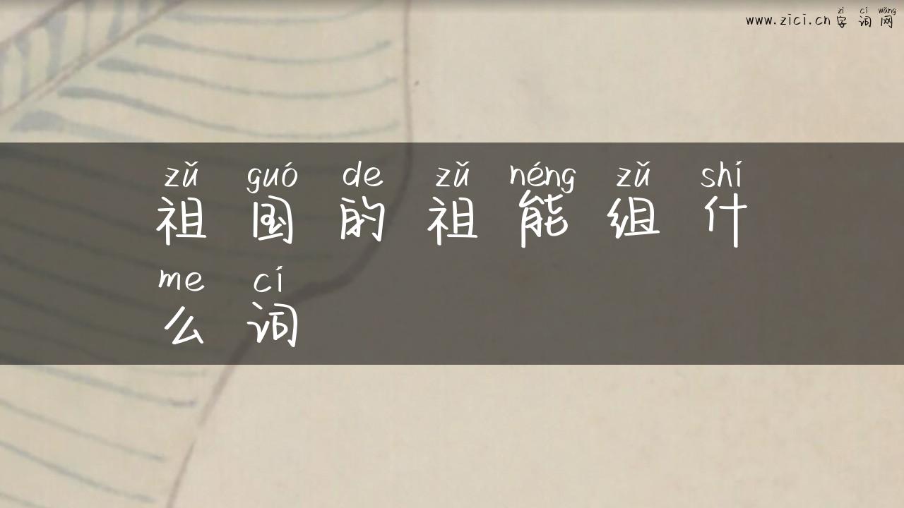 祖国的祖能组什么词