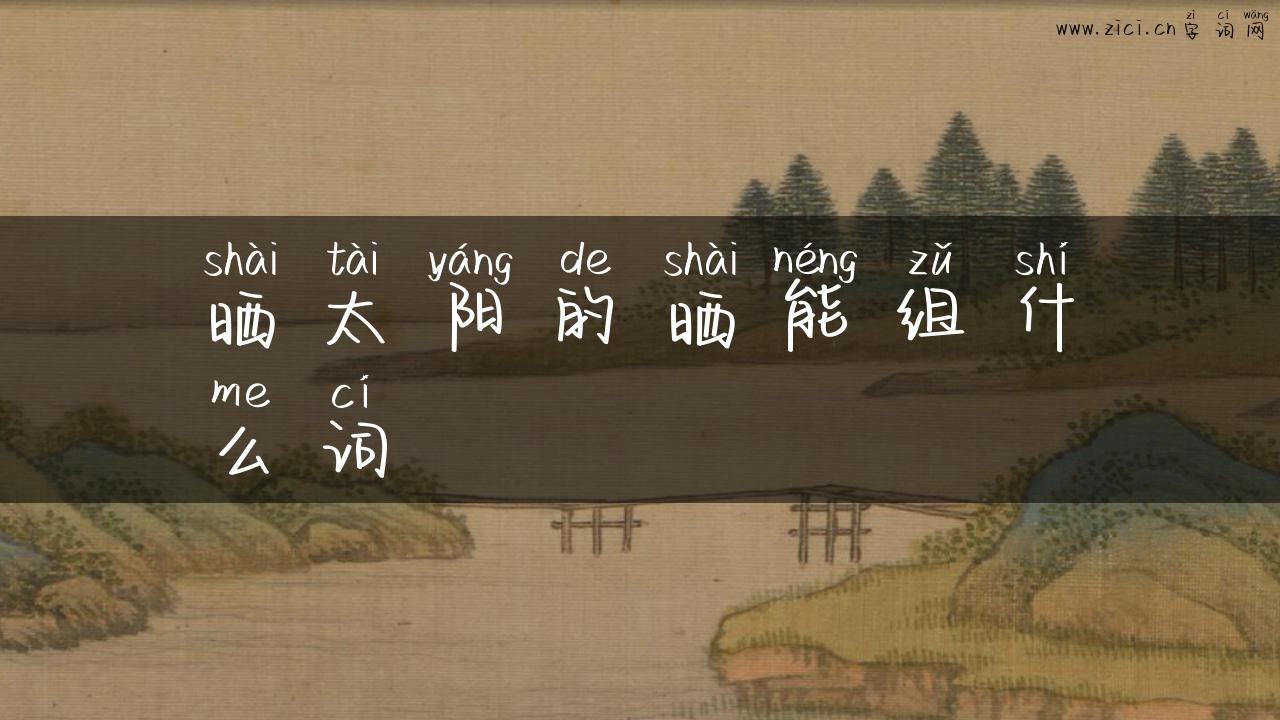 晒太阳的晒能组什么词