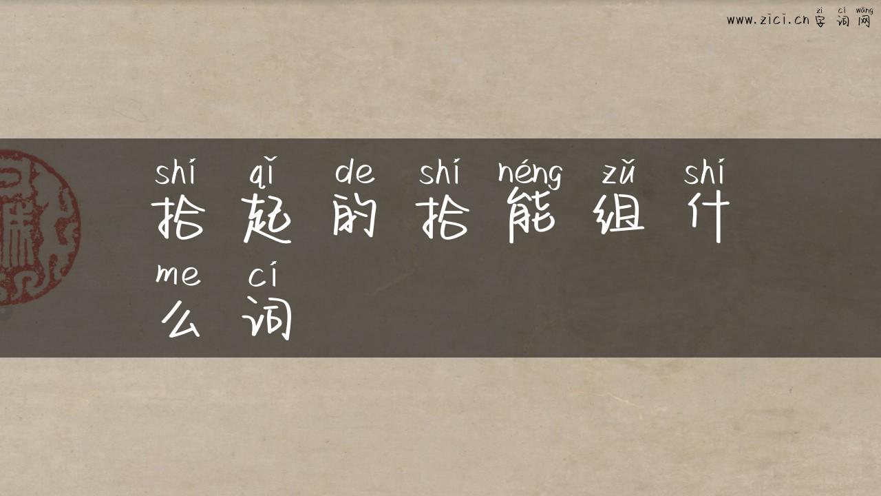 拾起的拾能组什么词