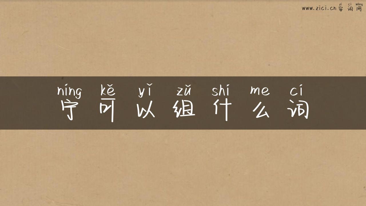 宁可以组什么词