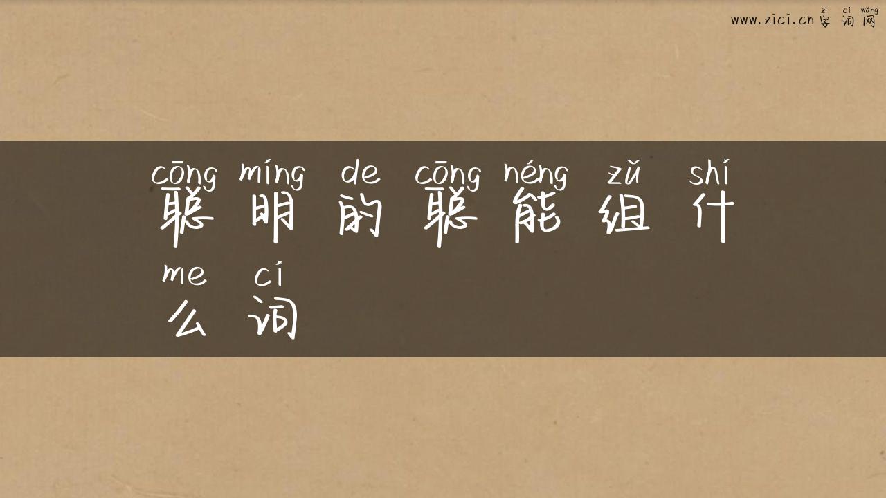 聪明的聪能组什么词