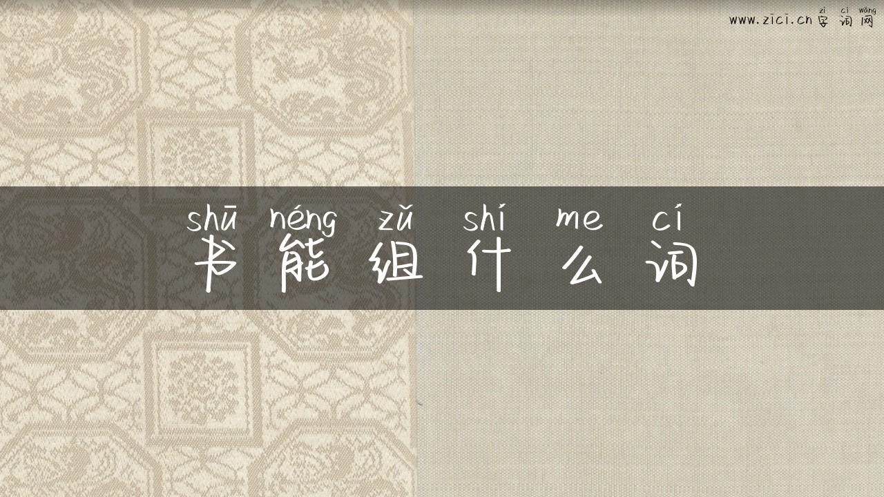 书能组什么词