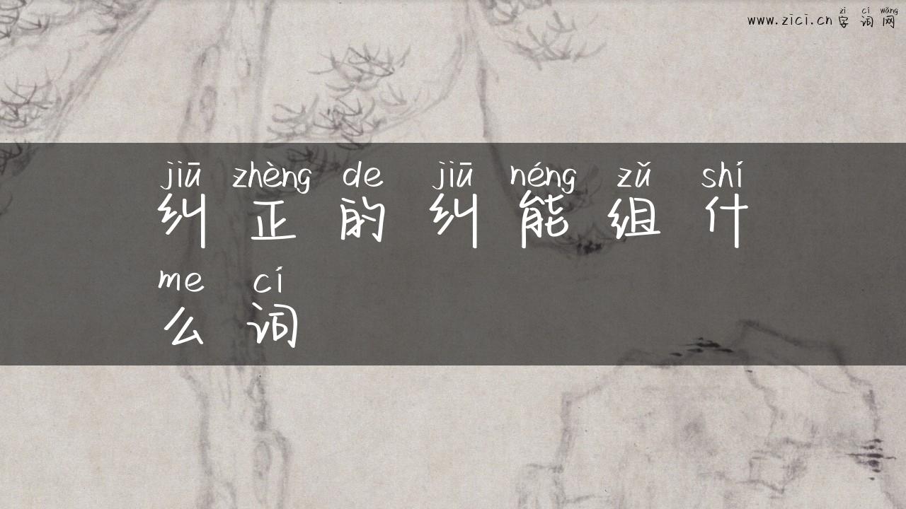 纠正的纠能组什么词