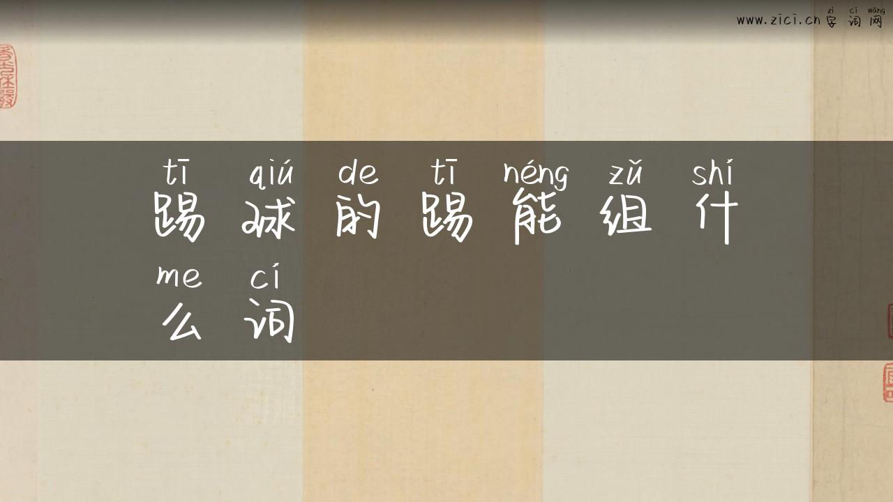 踢球的踢能组什么词