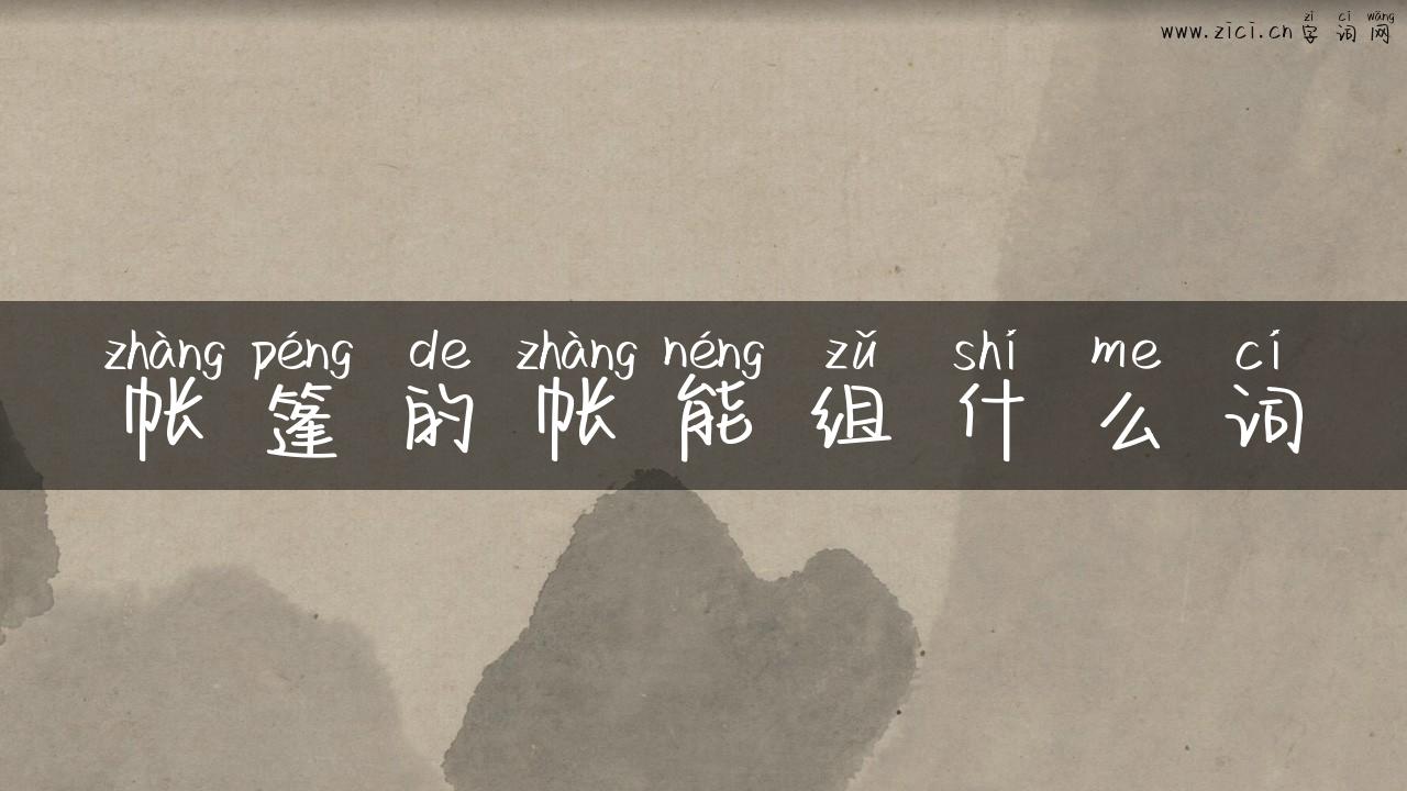 帐篷的帐能组什么词
