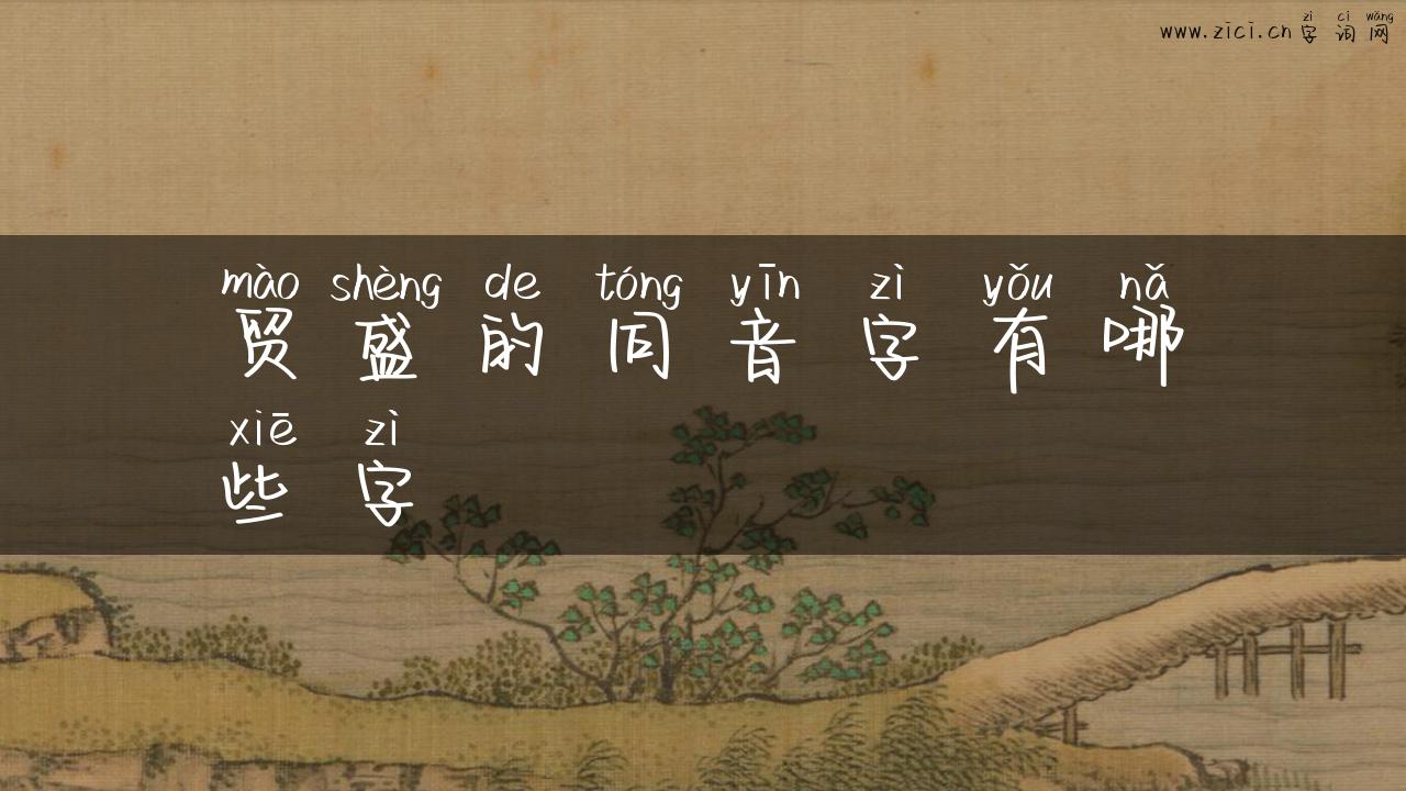 贸盛的同音字有哪些字
