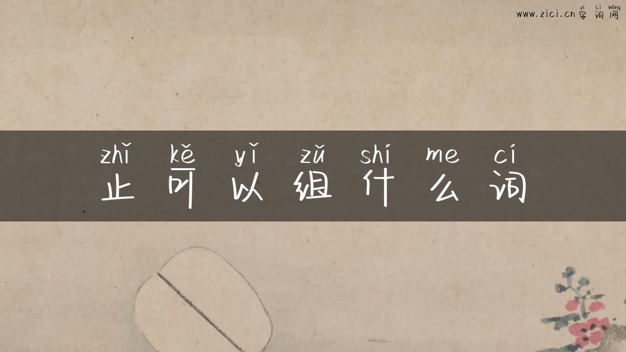 止可以组什么词