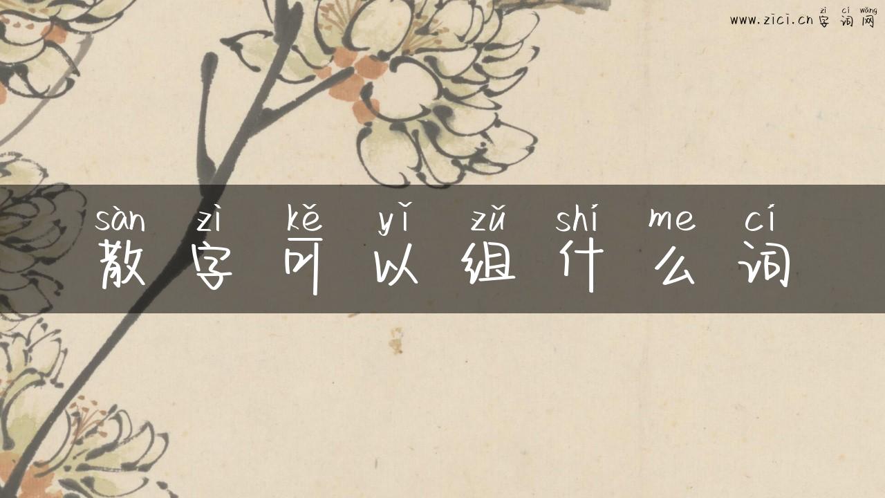 散字可以组什么词