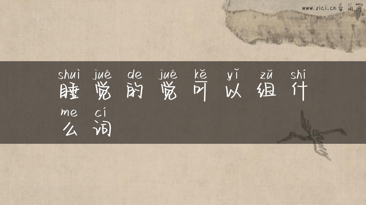 睡觉的觉可以组什么词