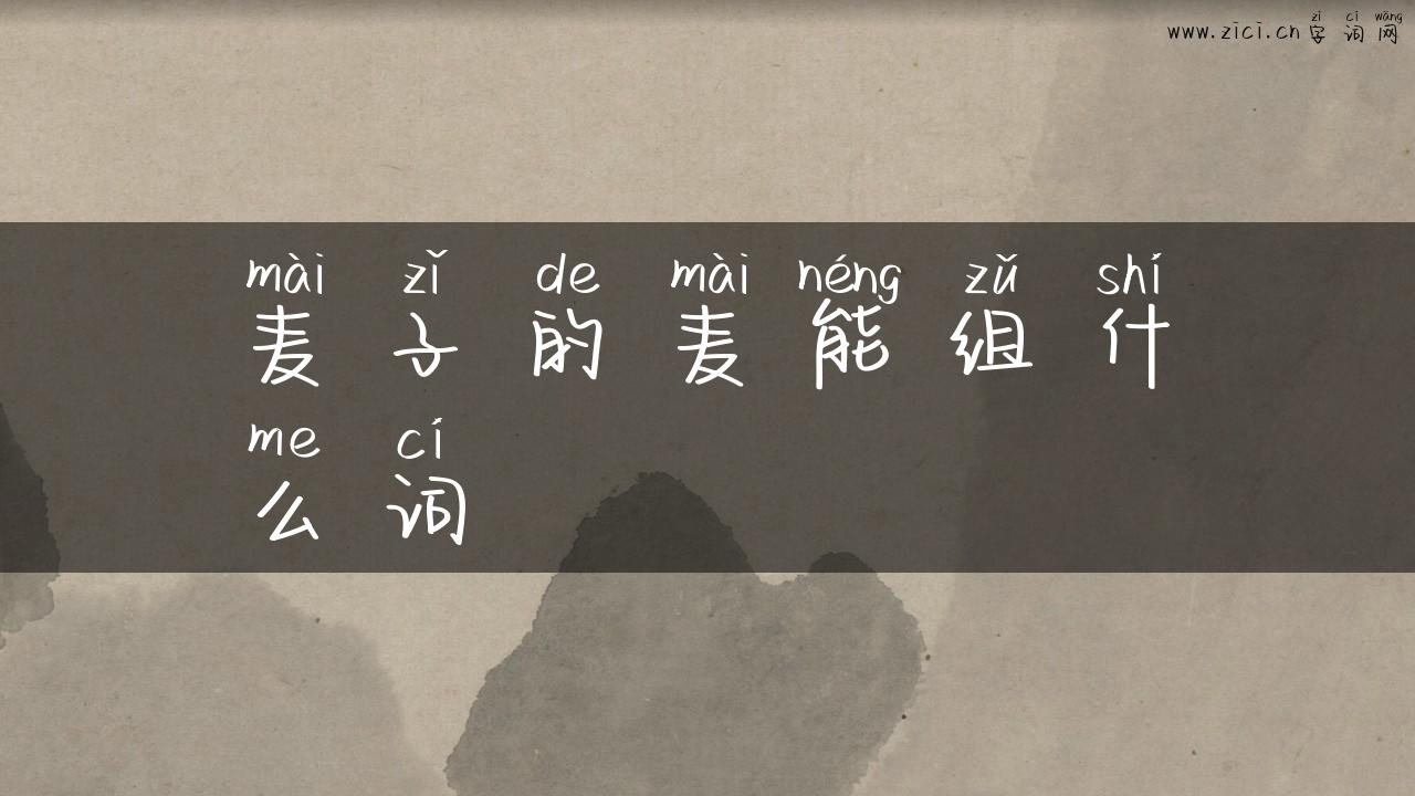 麦子的麦能组什么词