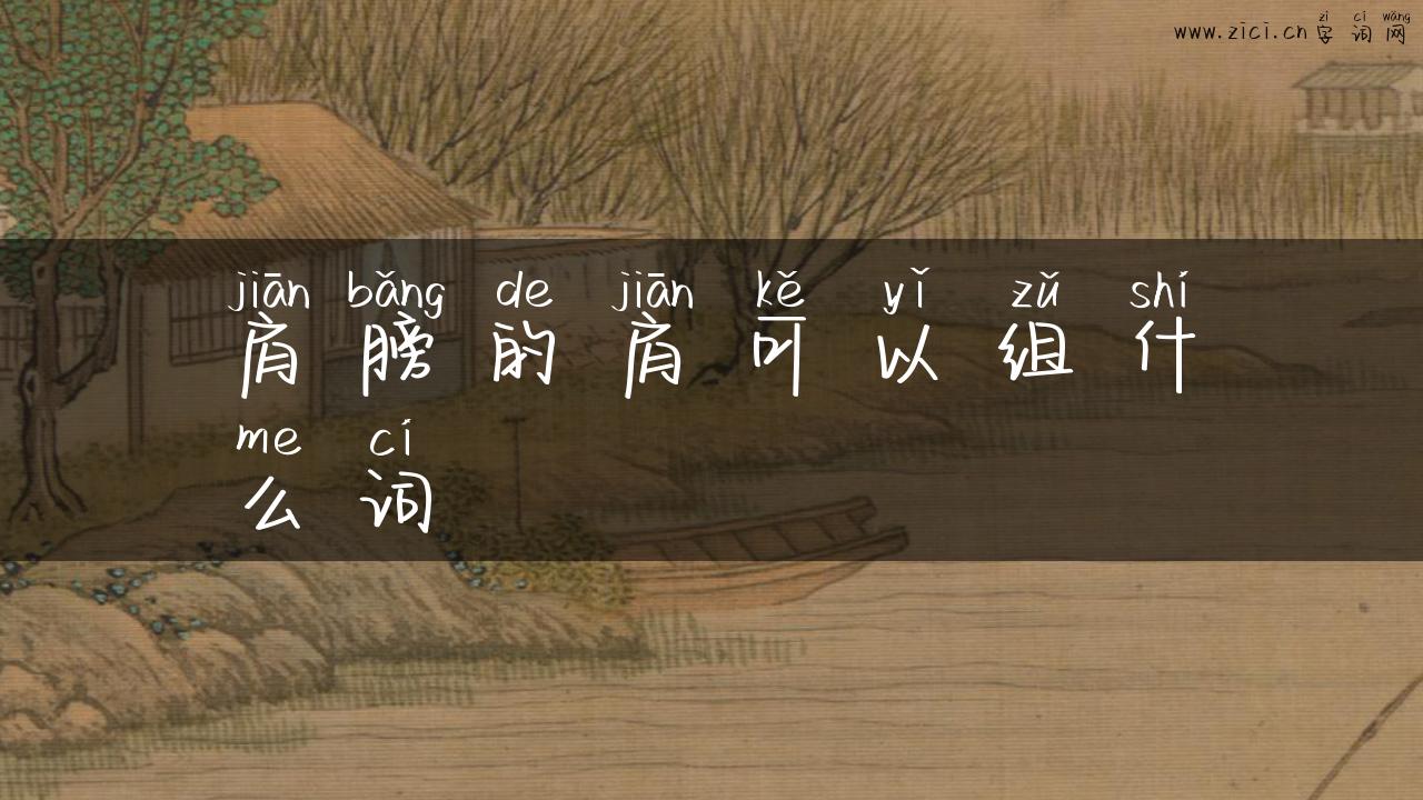 肩膀的肩可以组什么词