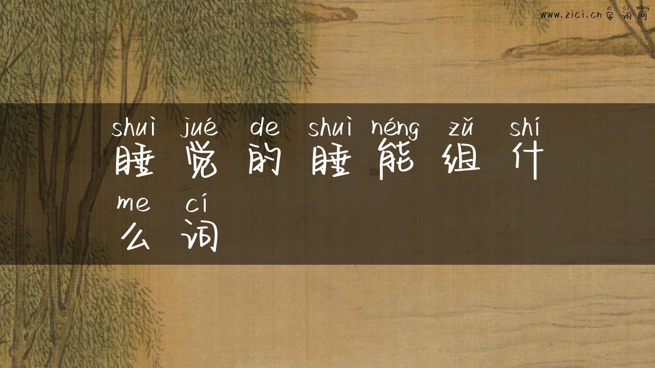 睡觉的睡能组什么词