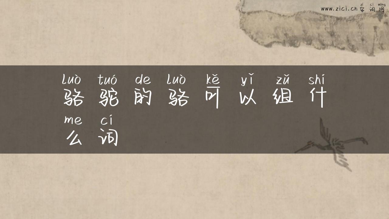骆驼的骆可以组什么词