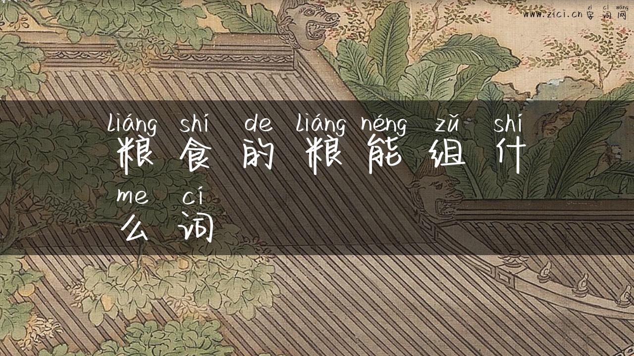 粮食的粮能组什么词