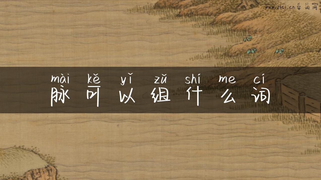 脉可以组什么词