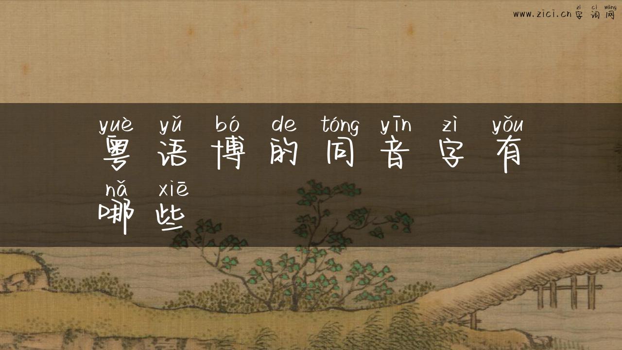 粤语博的同音字有哪些