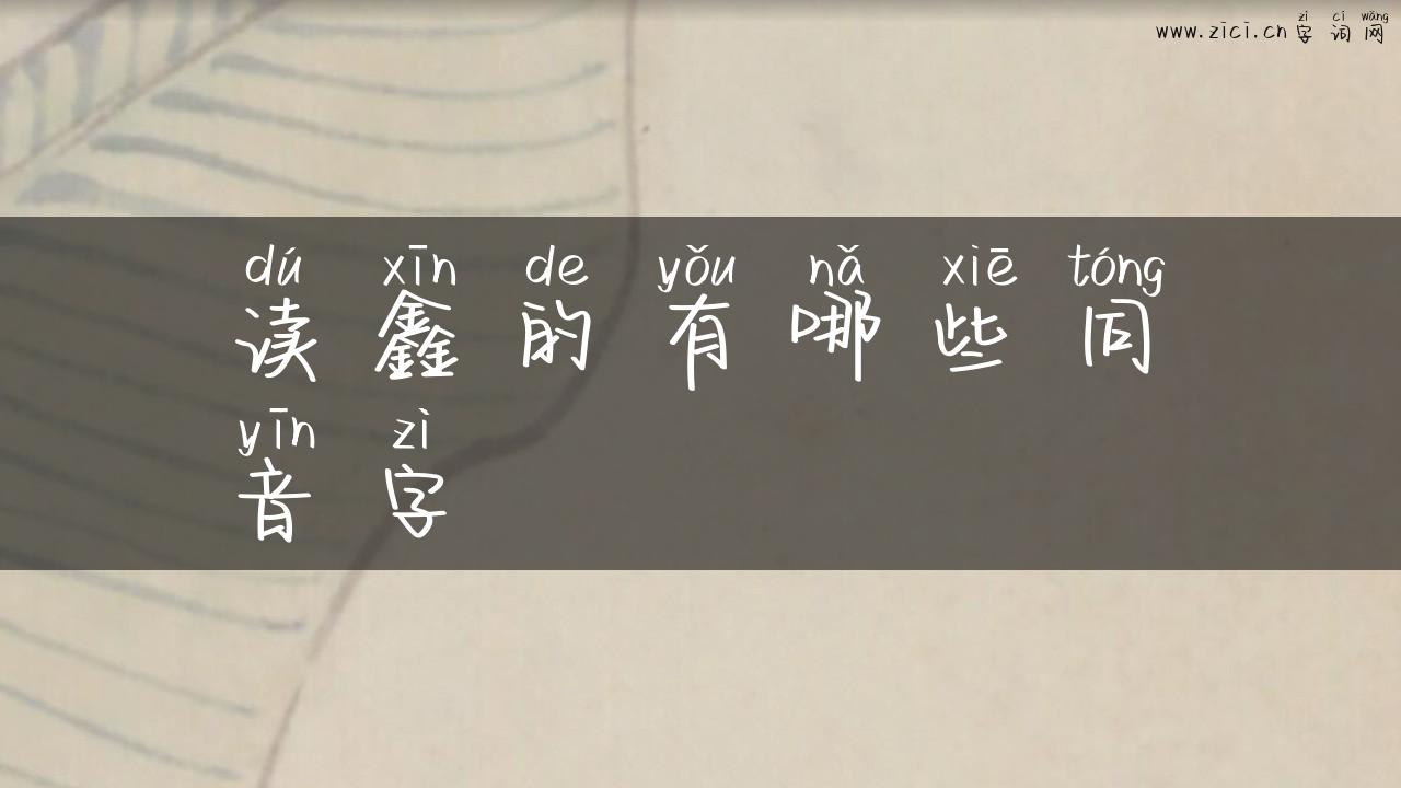读鑫的有哪些同音字