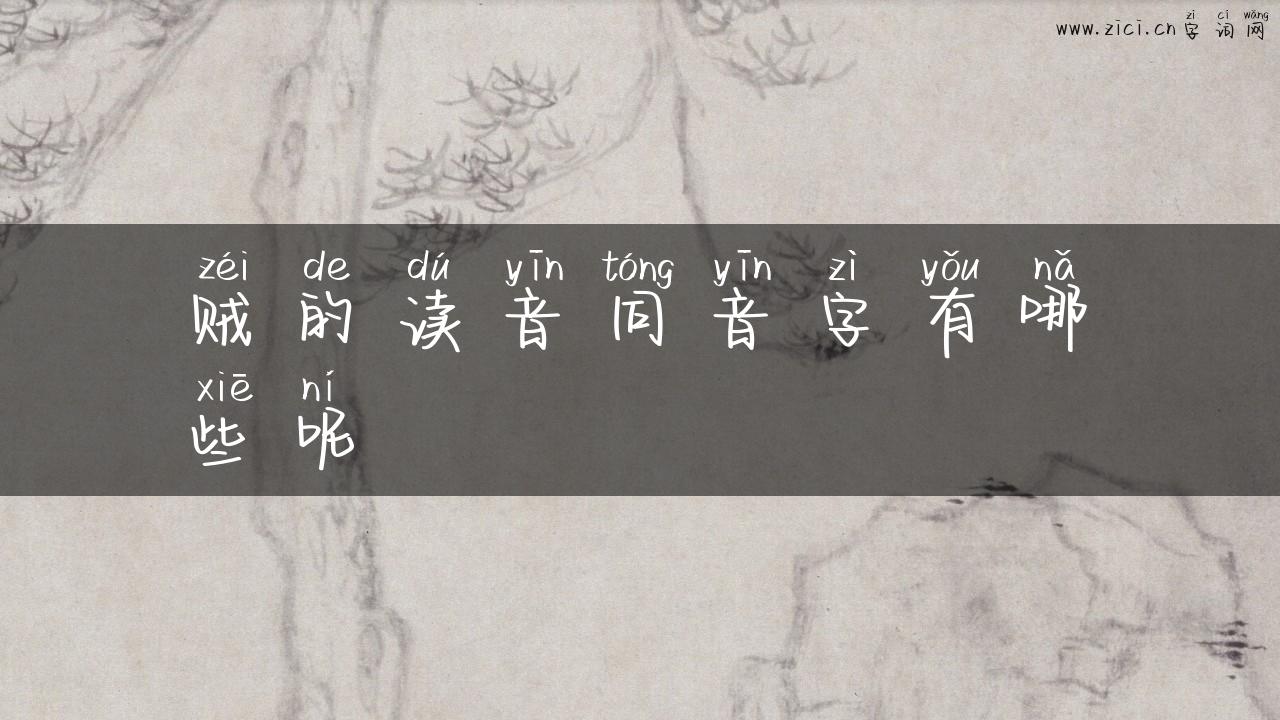 贼的读音同音字有哪些呢