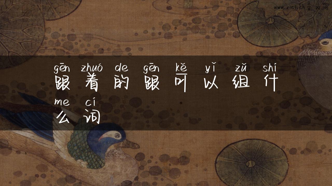 跟着的跟可以组什么词