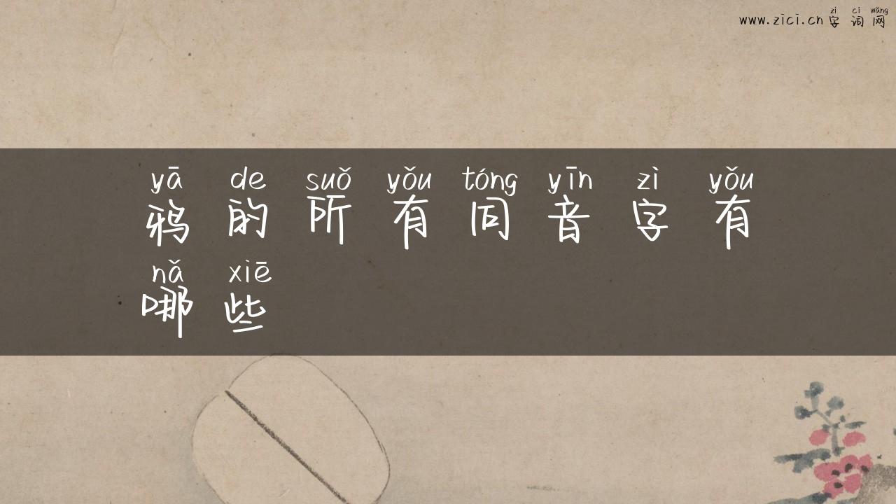 鸦的所有同音字有哪些