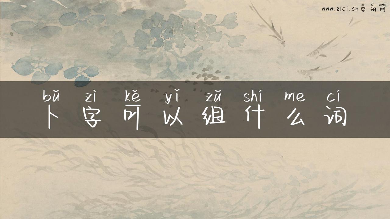 卜字可以组什么词