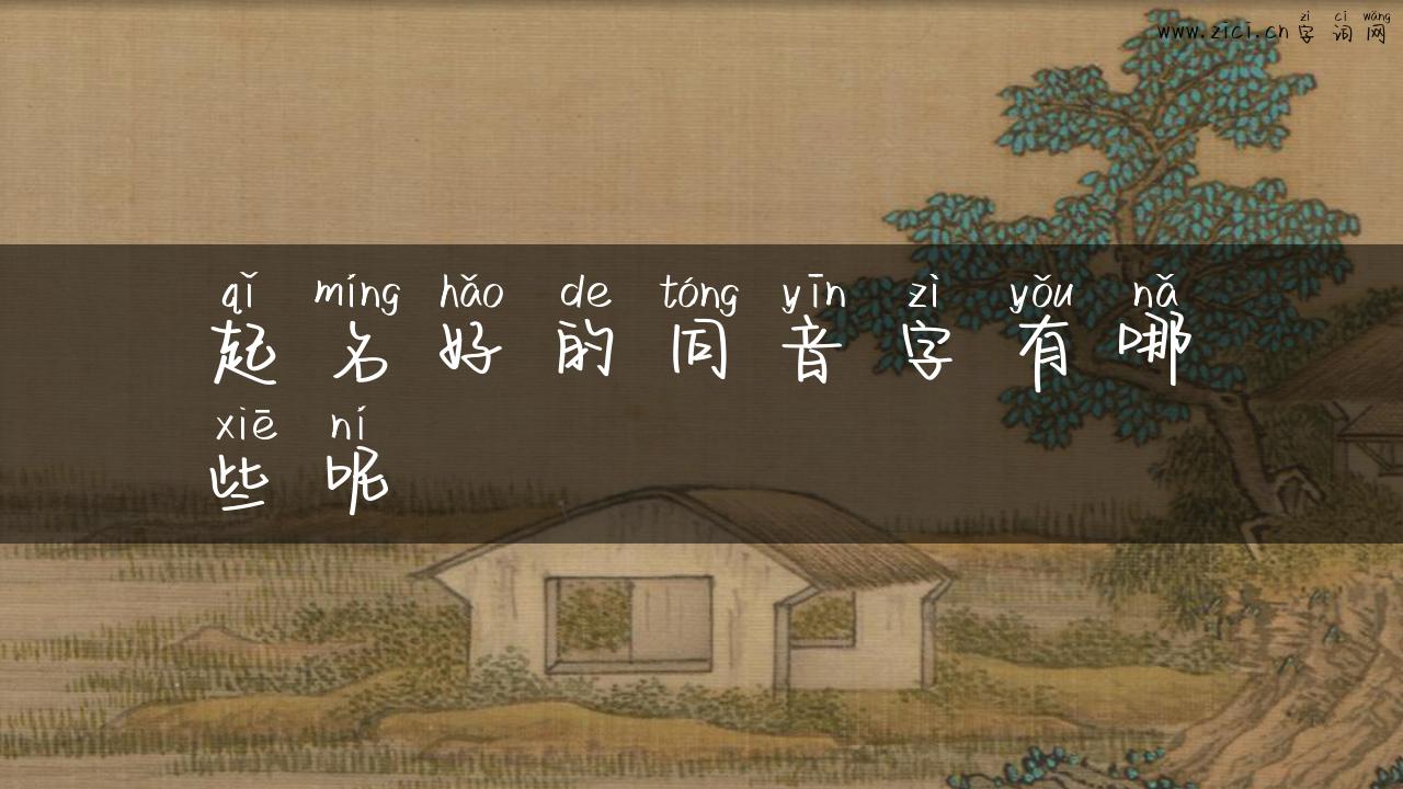 起名好的同音字有哪些呢