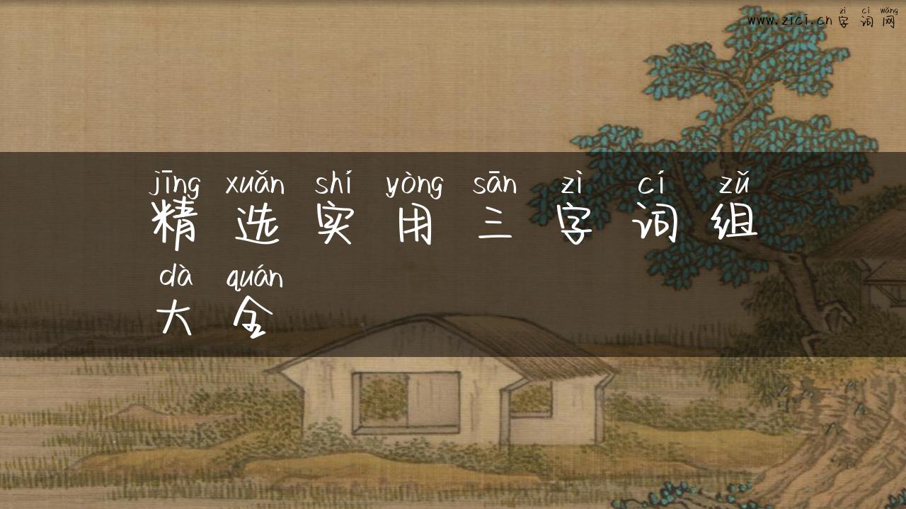 精选实用三字词组大全