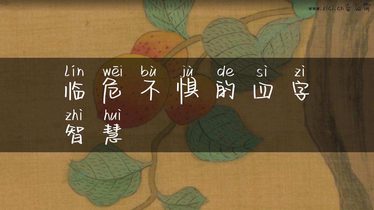 临危不惧的四字智慧