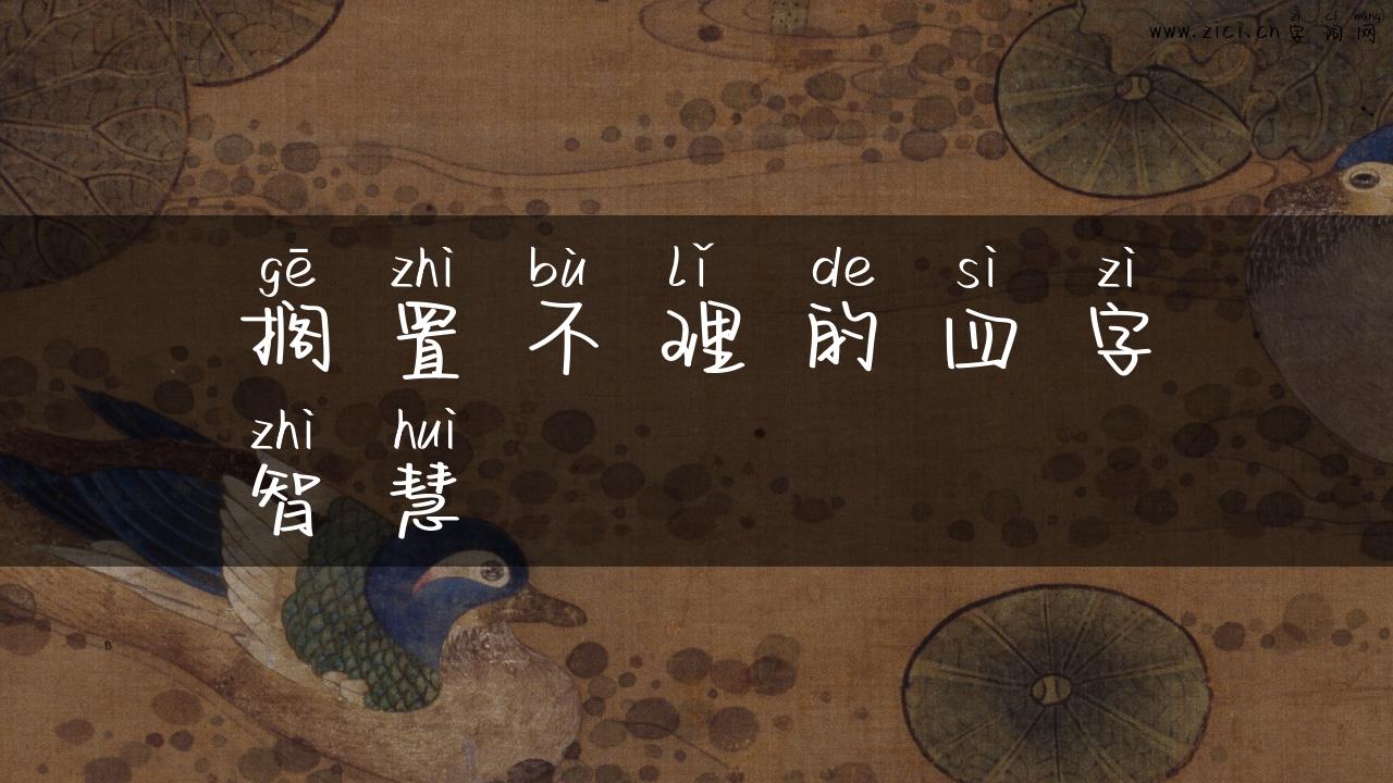 搁置不理的四字智慧