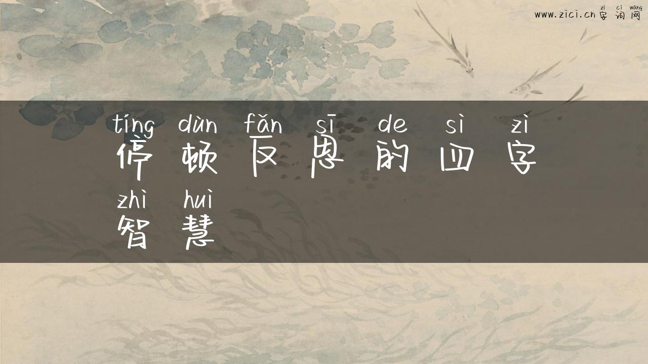 停顿反思的四字智慧