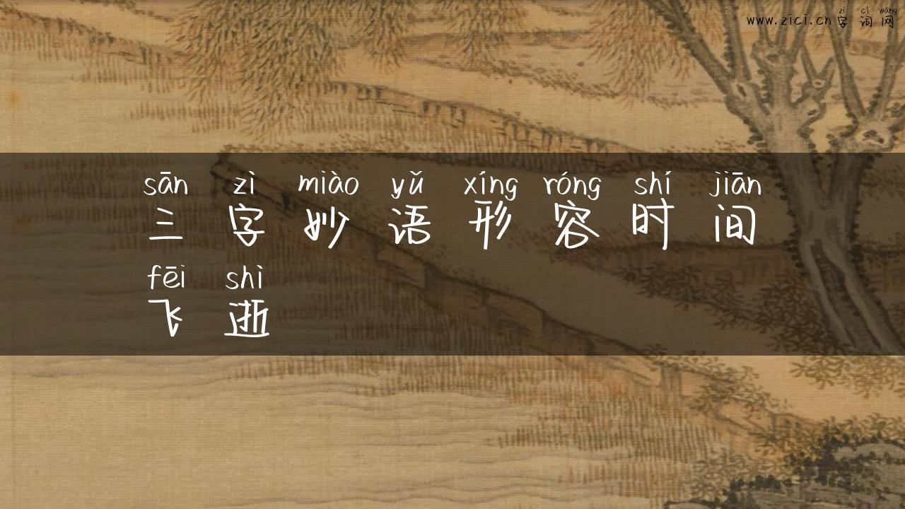 三字妙语形容时间飞逝