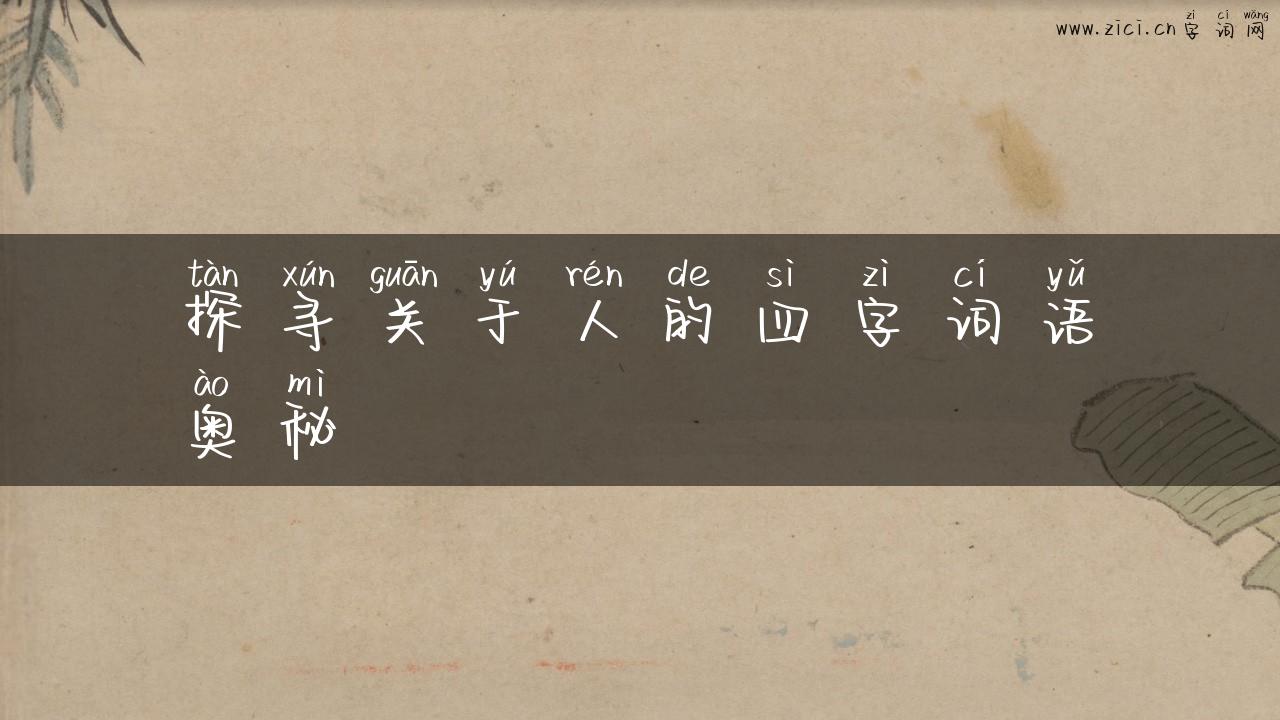 探寻关于人的四字词语奥秘