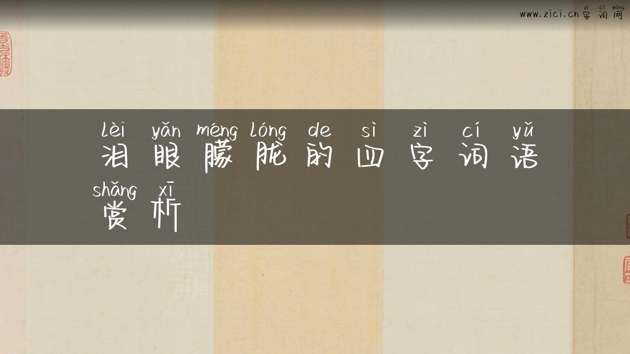泪眼朦胧的四字词语赏析