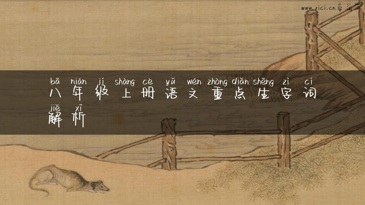 八年级上册语文重点生字词解析