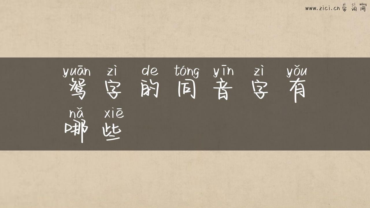 鸳字的同音字有哪些