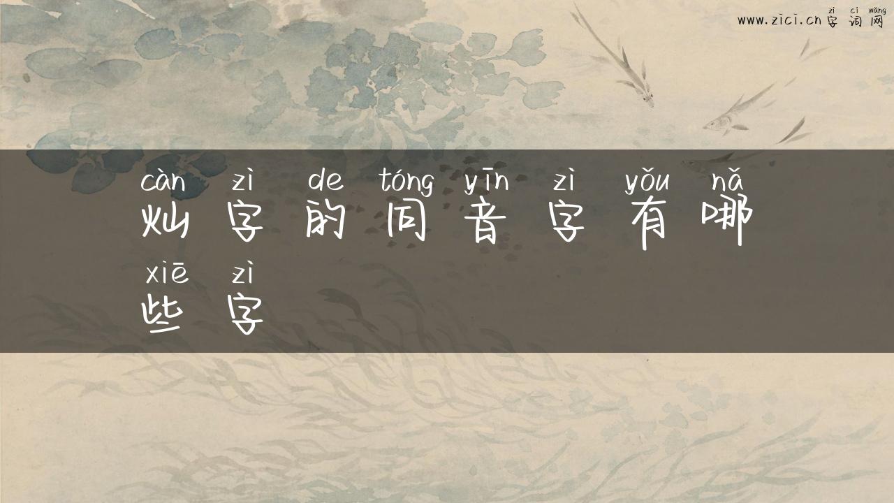 灿字的同音字有哪些字