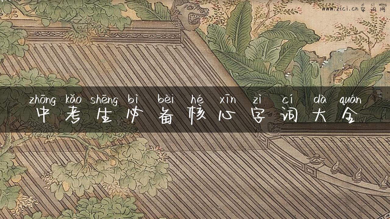 中考生必备核心字词大全