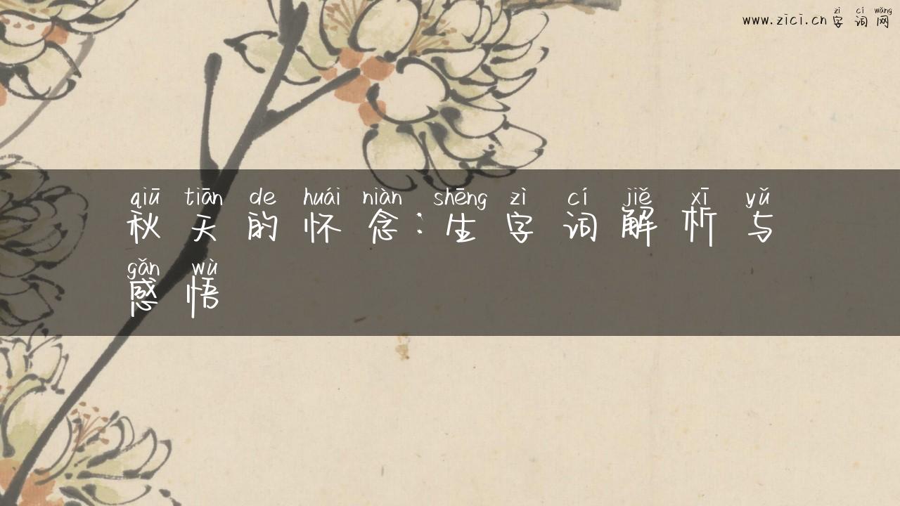 秋天的怀念：生字词解析与感悟