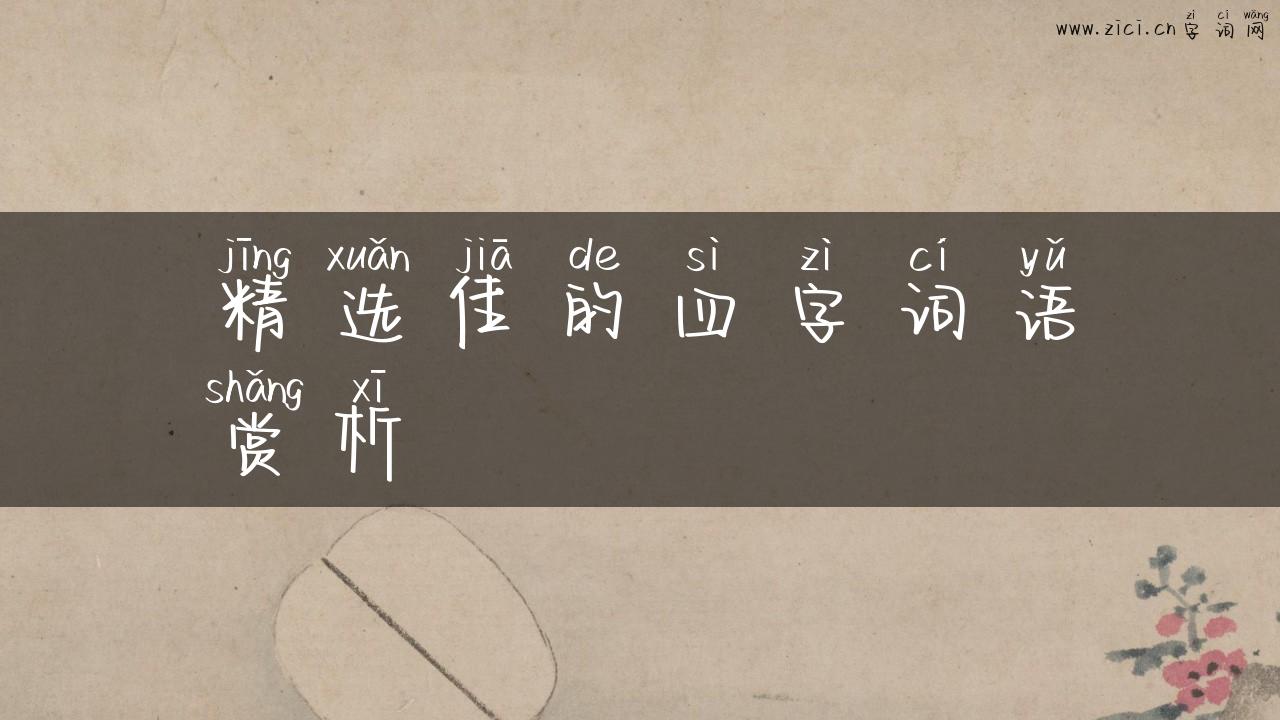 精选佳的四字词语赏析