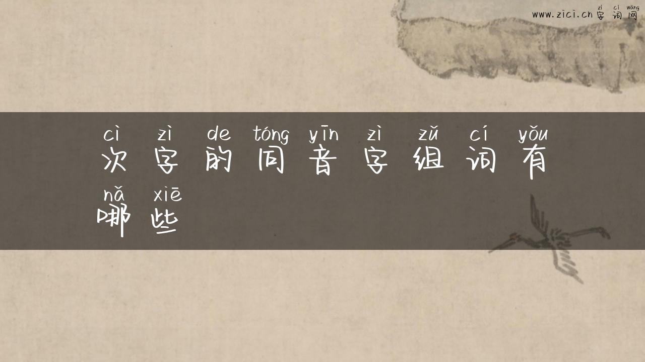 次字的同音字组词有哪些