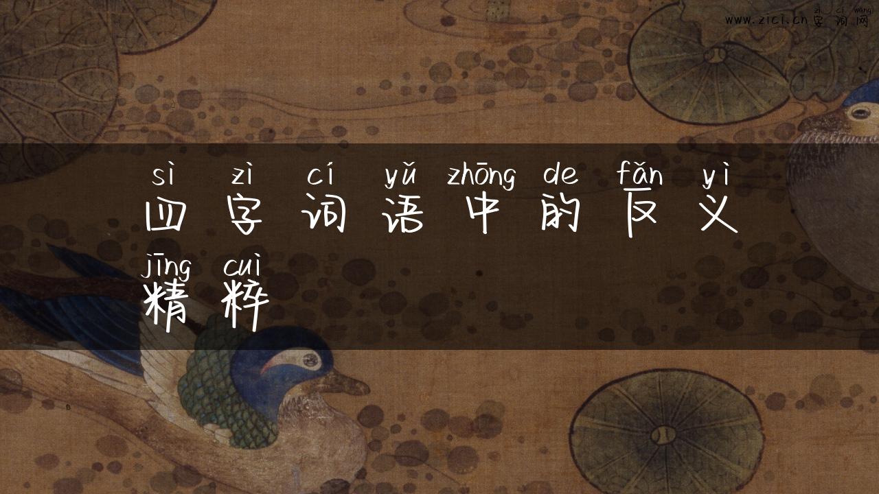 四字词语中的反义精粹