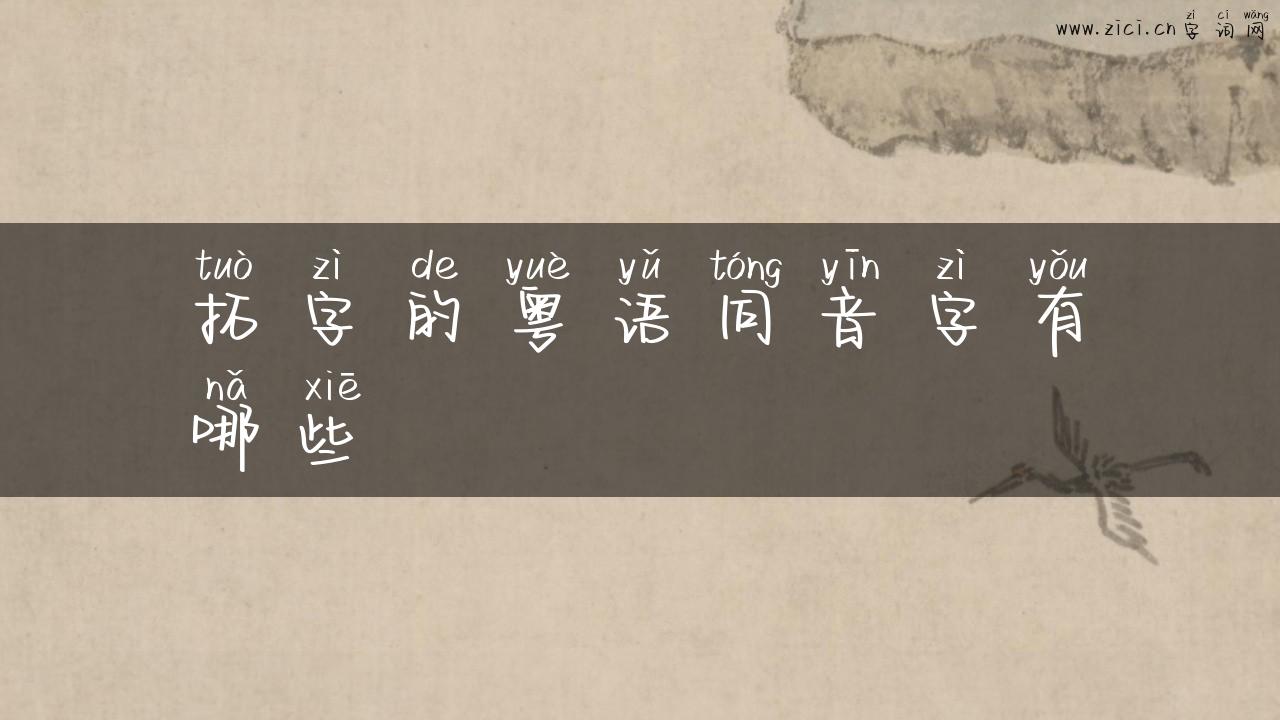 拓字的粤语同音字有哪些